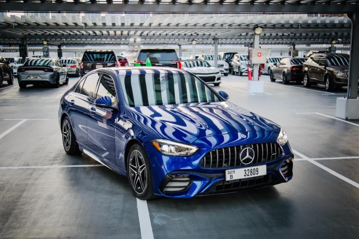 Mercedes Benz C300 2024 BLUE RENTAL IN DUBAI - undefined